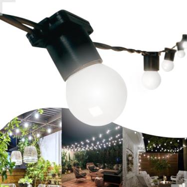 Imagem de Varal de Luzes 10m LED Externo Com Lâmpadas 220v Inclusas Brancas