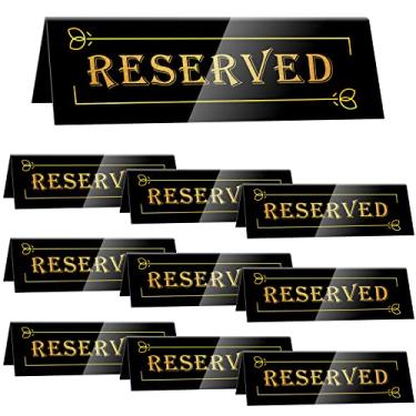 Imagem de DI QIU REN Tendas de mesa de reserva de hóspedes de acrílico, 10 peças, placas de assento reservadas de dupla face à prova d'água para casamento, festa de aniversário, restaurantes, cadeira de reunião