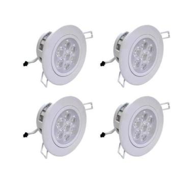 Imagem de Kit 4 Lâmpadas Spot Led 5W Embutir Redonda Bco Frio Bivolt - Ledeal