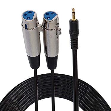 Imagem de Divisor de cabo adaptador XLR Y – 1,8 m, calibre 12 3,5 mm macho para fêmea duplo XLR com conectores de metal para conectar iPhone, iPod ou MP3 Player ao console de mistura ou conjunto de alto-falantes alimentados – Pyle PCBL38FT6