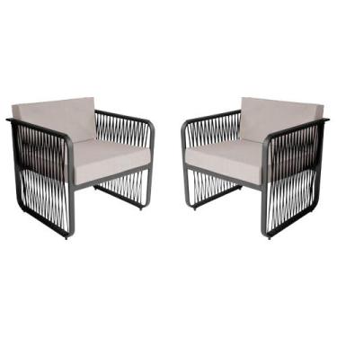 Imagem de Conjunto 2 Poltronas para Área Externa Santiago em Alumínio e Corda Ná