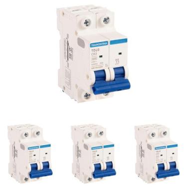 Imagem de 4 Mini Disjuntores 63 Amperes Bipolar Tramontina Curva C