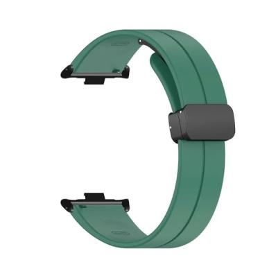 Imagem de Pulseira de Silicone para Redmi Watch 4, cinta inteligente de reposição com fecho magnético (Dark green)