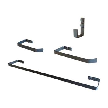 Imagem de Kit de Alumínio Acessórios Para Banheiro Pintura Epóxi 4 Peças Linha Luxo - Preto