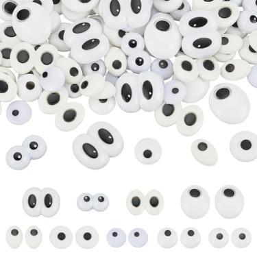 Imagem de PH PandaHall 90 peças 9 estilos cabochão olho de segurança, 16 ~ 24 mm olhos de personagem de desenho animado resina branca crochê fantoche olhos para criações tricotadas Amigurumi bichos de pelúcia