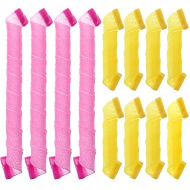 Imagem de CEKEME 50 Peças Modeladores De Cabelo Em Espiral Sem Calor Para Cachos Longos E Curtos 22 Polegadas 9,8 Polegadas, Combinados Mulheres Crianças