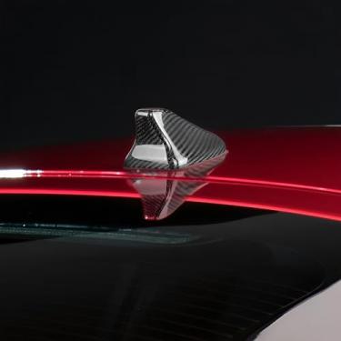 Imagem de YOUTOOCAR Capa de antena de barbatana de tubarão de carro de fibra de carbono real compatível com acessórios Kia Stinger 2017-2023 (preto)