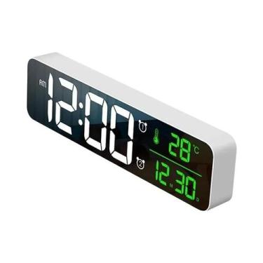 Imagem de Despertador Digital LED Com Exibição De Data E Temperatura Snooze USB 