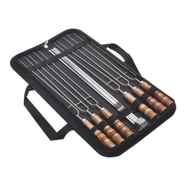 Imagem de Espetos para Churrasco - 10 Peças Espetos de Churrasco de Metal para Grelhar,Utensílios Reutilizáveis à Prova de Ferrugem para Grelhar Salsichas Frango Carne