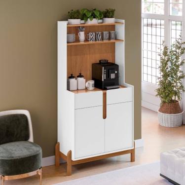 Imagem de Cantinho Do Café Retrô 2 Portas Chester Branco Cedro