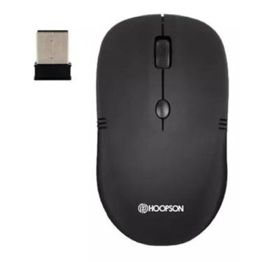 Imagem de Mouse Sem Fio Hoopson MS-037W - Óptico Wireless 2.4GHz, 1600 DPI, Design Ergonômico, USB Plug and Play, Compatibilidade Universal- Preto
