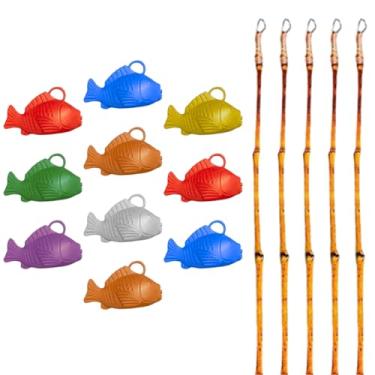 Imagem de Jogo Pescaria Festa Junina com 5 Varas de Bambu e 10 Peixinhos