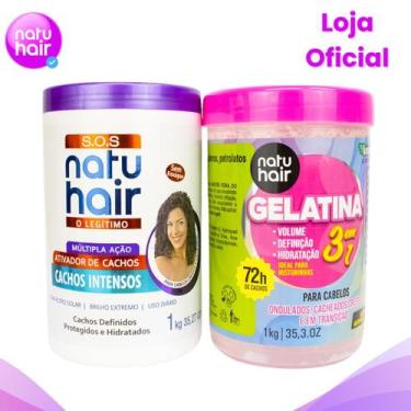 Imagem de Kit Definição Ativador de Cachos NatuHair S.O.S Cachos Intensos 1kg + 