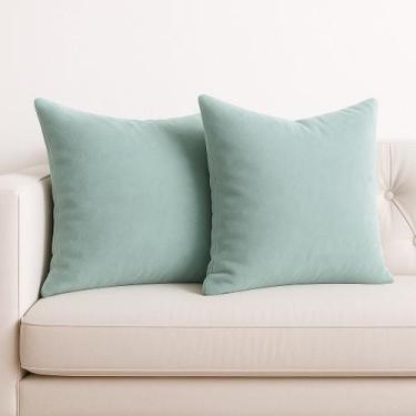 Imagem de Kit Conjunto 2 Capas Almofadas Veludo Decorativa 45x45 Azul Royal - Ar