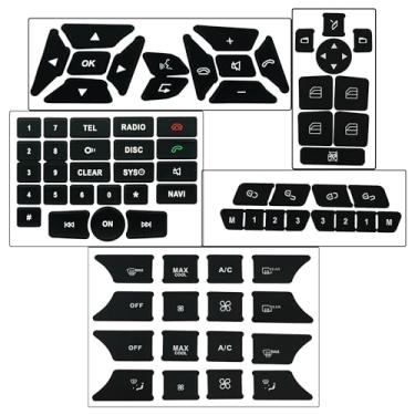 Imagem de runfider Adesivos Para Interior De Carro, Decalques Botões Mercedes Benz A W176 B W246 C W204 E W212 Slk R172 Cls W218 Glk X204 Sl R231, Volante, Ar Condicionado, Janela, Rádio, Número, Porta Kit Re