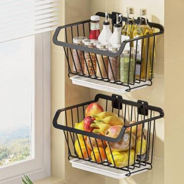 Imagem de Cesta De Frutas E Vegetais De 2 Camadas Para Cozinha, Rack De Frutas E Vegetais Montado Na Parede, Cestas De Armazenamento De Arame Metálico, Cesta De Frutas E Vegetais De Aço Ino, White