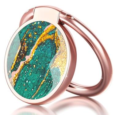 Imagem de Chvelop Suporte De Anel Para Celular, Os Dedos, Giratório 360 Graus, Alça Metal Magnético Carro Compatível Com Acessórios Smartphones, Dream Green