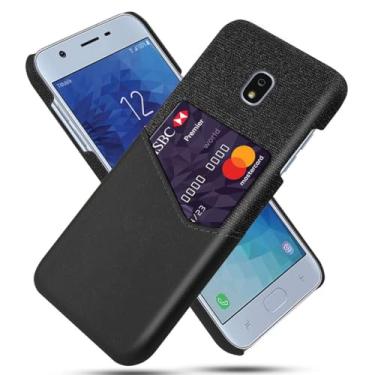 Imagem de Capa para Samsung Galaxy J7 PRO 2017,Tela e tampa de couro PU,Anti-deslizante,Resistência à impressão digital,Caso de proteção de 360°com 1 slot de cartão atrás-Black