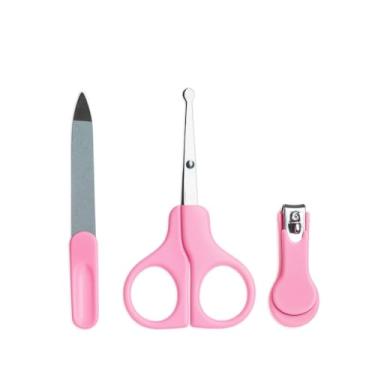 Imagem de Kit Manicure Infantil 3 Peças Rosa – Aço Inoxidável, Seguro, Leve e Portátil para Cuidados com as Unhas