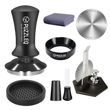 Imagem de Kit de acessórios de café expresso de 51 mm, adulterador calibrado com mola, tapete, ferramenta WDT, funil de dosagem, kit de tela de disco, ferramenta de remoção de cesta, conjunto de panos de