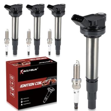 Imagem de KacuYelin Pacote De Bobinas Ignição Uf596 E Velas Irídio Compatíveis Com Toyota Corolla Matrix Prius Plug-In V Lexus Ct200H Scion Xd 1.8L L4 2008-2015, Conjuntos 4