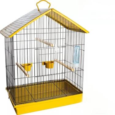 Imagem de Gaiola para Pássaros Agapórnis Calopsita Canarinhos Periquitos Coleirinhos Mandarins e outras Aves(Black/Amarelo)