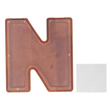 Imagem de Letter Piggy Bank Wooden Alphabet Caixa de moeda de dinheiro personalizado Jar para crianças de grande capacidade 12 polegadas Brinquedos de economia educacional de madeira de (N)