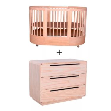 Imagem de Quarto Bebê Completo Com Berço E Cômoda Coleção Wave Divicar Nature