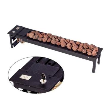 Imagem de Lareira a gás Fogo e Art Luna de 80cm Gás GLP com chave e pedras vulcâ