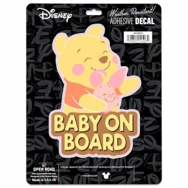 Imagem de Adesivo de vinil Disney Ursinho Pooh Baby on Board - Adorável adesivo de carro Pooh para famílias com bebê a bordo