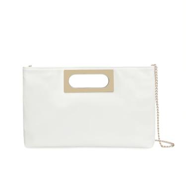 Imagem de WHIMFINITY Bolsa de mão formal para noite bolsa feminina bolsa de noite para baile de formatura clutch noite clássico dourado, prata, preto, Branco