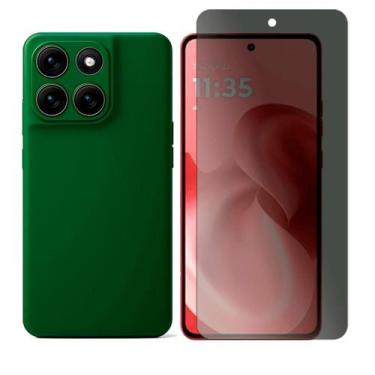 Imagem de Capa Aveludada Para Motorola Moto G15 + Pelicula Privacidade - GR Glob