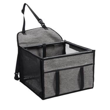 Imagem de Diydeg Assento de Carro para Cães, Assento Portátil à Prova D'água, Assentos Dobráveis para Cães Com Cinto de Segurança, para Cachorro e Gato, Pequenos e Médios Animais de Estimação (Cinza claro)