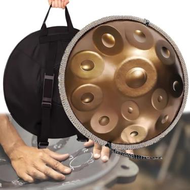 Imagem de 9/10/12 Notas Instrumento De Bateria Handpan, 432hz/440hz Conjunto De Bateria De Mão De Aço Com Bolsa De Mão, Tripé De Bateria E Martelo, Instrumento De Percussão De 22 Polegadas, 432hz, 10 Notes