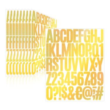 Imagem de Llewyn 500 peças, 10 folhas, adesivos autoadesivos, impermeáveis, números de caixa de correio, adesivos de vinil, decalques do alfabeto para garrafa de água, janela, sala de aula, carro, laptop, álbum