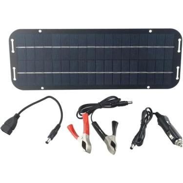 Imagem de Kit De Painel Solar De 60w 12v, Mantenedor De Carregador De Bateria De Carro De Painel Solar Monocristalino Adequado Para Caravana Motorhome Van Campervan Barcos