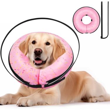 Imagem de Coleira de cone inflável para cães alternativa Wn`s Day Donut Pink L