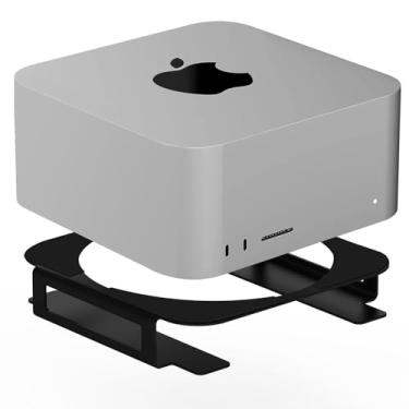 Imagem de IFCASE Suporte de mesa de alumínio para Mac Studio, Mac mini M2, M1 - resfriamento aprimorado, organização de mesa (preto)