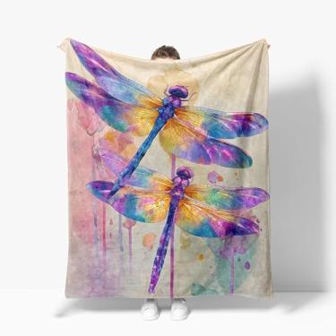 Imagem de Cobertor de libélula decoração animal quente cobertor de flanela macio presentes para crianças meninos meninas homens mulheres 101,6 cm x 127 cm
