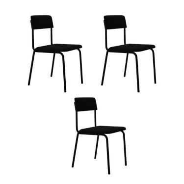 Imagem de Cadeira Fit Fixa C/4 Pes 475 X 505 X 810 Mm C/3 Un. Preto Preto