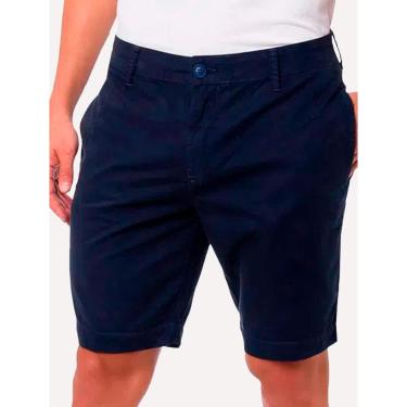 Imagem de Bermuda Calvin Klein Jeans Masculina Sarja Chino Pockets Label Azul Marinho-Masculino