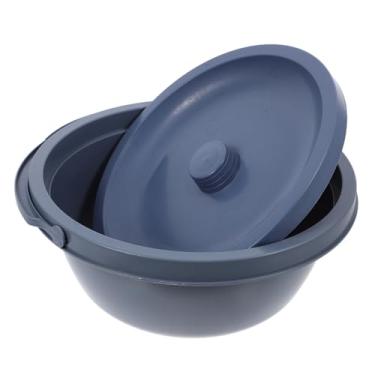 Imagem de Beaupretty Pote portátil de câmara de mictório noturno com alça de tampa balde de higiene pessoal cinza escuro durável para mulheres idosas conveniente banheiro de emergência para viagens em casa