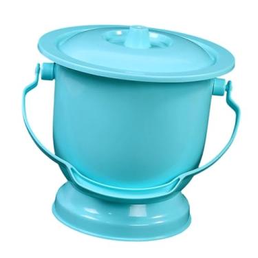 Imagem de harayaa Mictório portátil para homens, mictório noturno coberto, penico de viagem, cuspidor de xixi doméstico com tampa para quarto, mulheres e homens, Azul