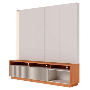 Imagem de Estante Home TV 75 Polegadas 200 Cm 2 Portas Jordao Colibri Off White Matte Freijo