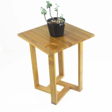 Imagem de Mesa Lateral Design Quadrada Madeira Nobre