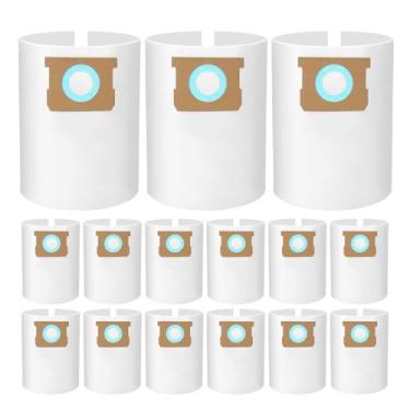 Imagem de Pacote com 15 sacos de 5 a 8 galões de substituição para Shopvac, Tipo E 90661 9066133, Tipo H 90671 9067133. Sacos descartáveis para coleta a vácuo seco e úmido, branco