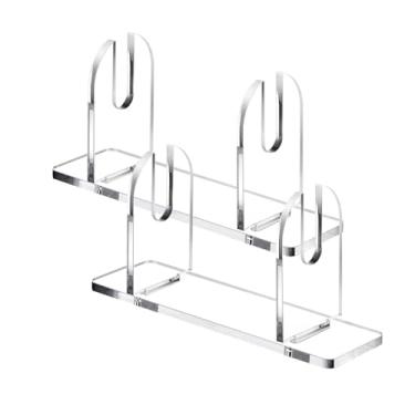 Imagem de mollensiuer 2 peças de suporte de exibição de ventilador de acrílico destacável dobrável organizador de ventiladores de mão chineses para casa, escritório, galeria de arte, quarto, transparente