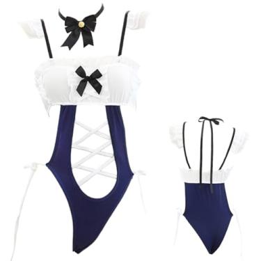 Imagem de Joyralcos Lingerie Japonesa Feminina Cosplay Anime Roupa de Biquíni Lolita Sexy Macacão Roupa Interior Peça Única, Estilo de tiras laterais, One Size