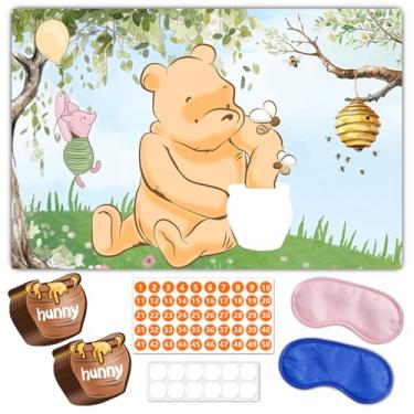 Imagem de QZCYU Jogos de chá de bebê Ursinho Pooh, suprimentos de sala de aula e decorações de festa de aniversário, jogo de festa do Ursinho para lembrancinhas de chá de bebê