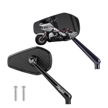 Imagem de Advanblack Espelhos retrovisores Axion Performance Style Universal Fit para Harley Touring Street Glide Road Glide Sportster Dyna Softail V-Rod motocicletas indianas (preto)